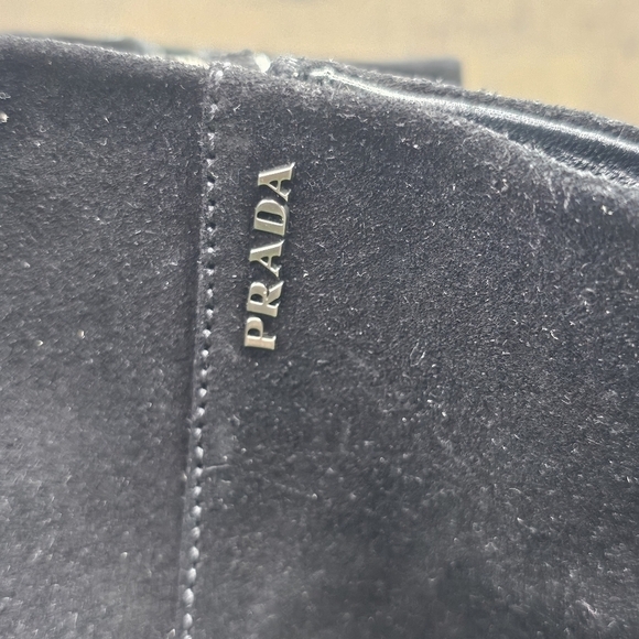 Prada Black Suede booties 38.5 - Picture 4 of 12